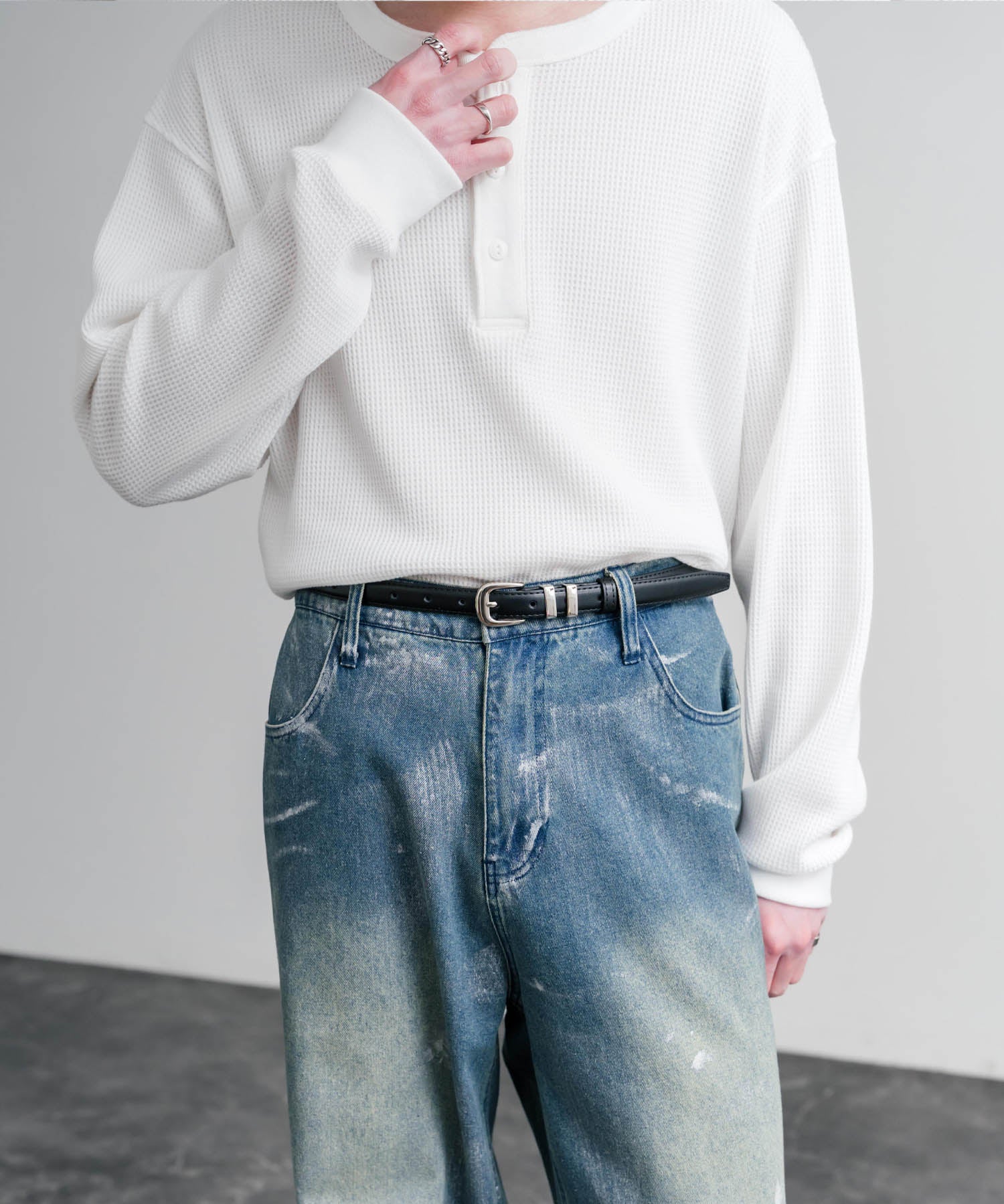 リアルレザー 本革 スクエアバックルベルト 15728