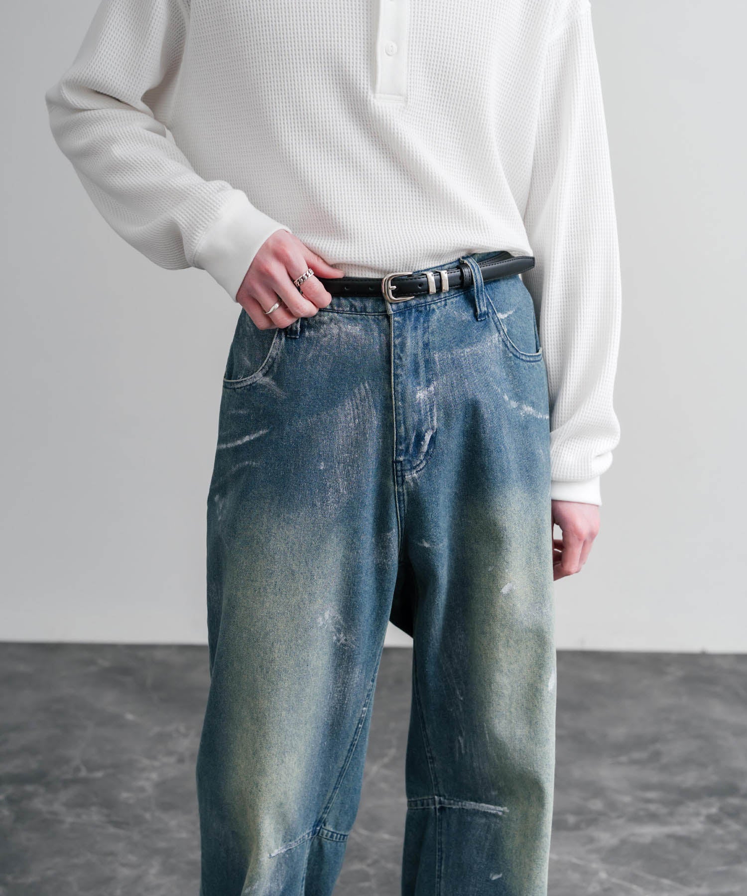 リアルレザー 本革 スクエアバックルベルト 15728