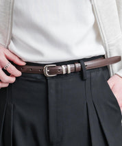 リアルレザー 本革 スクエアバックルベルト 15728