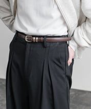 リアルレザー 本革 スクエアバックルベルト 15728