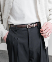 リアルレザー 本革 スクエアバックルベルト 15728