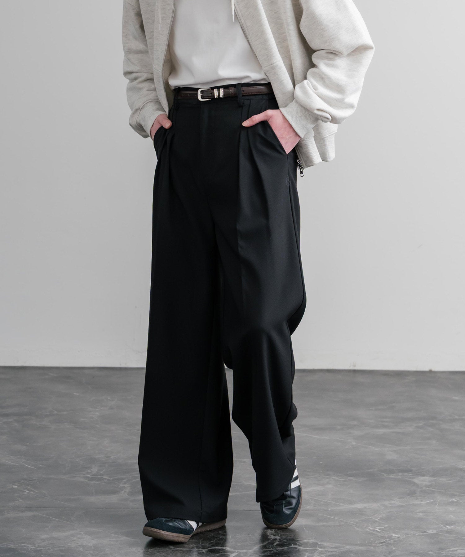 リアルレザー 本革 スクエアバックルベルト 15728