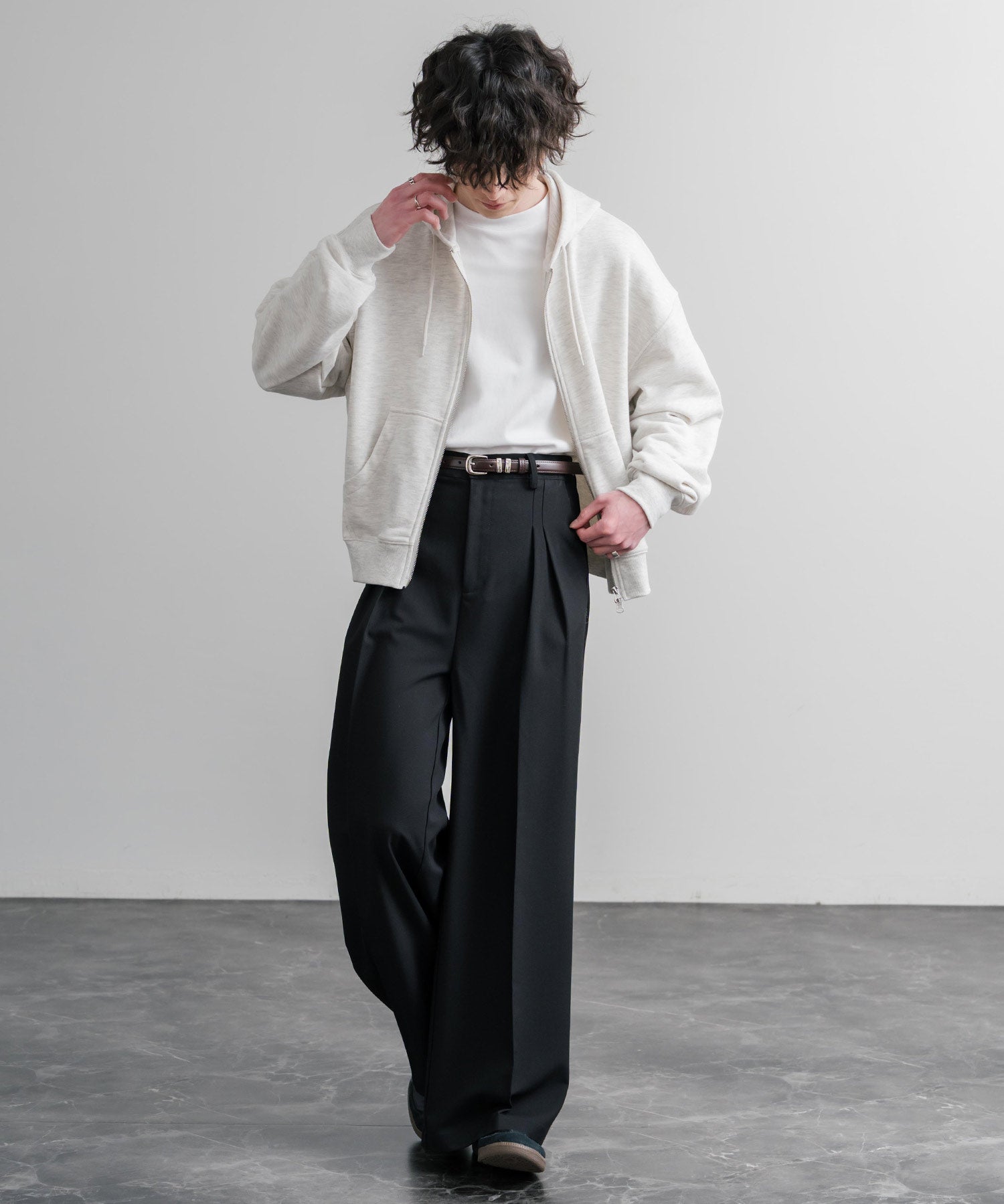 リアルレザー 本革 スクエアバックルベルト 15728