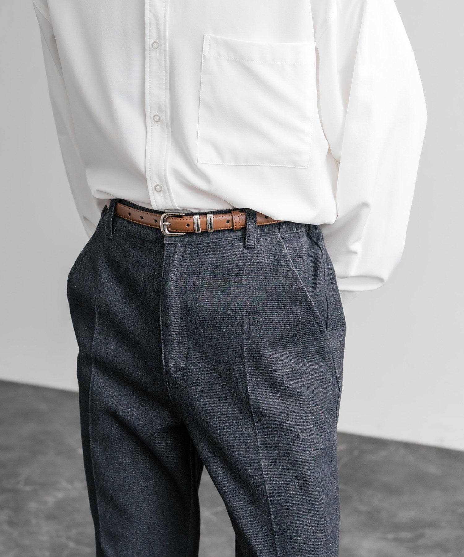 リアルレザー 本革 スクエアバックルベルト 15728