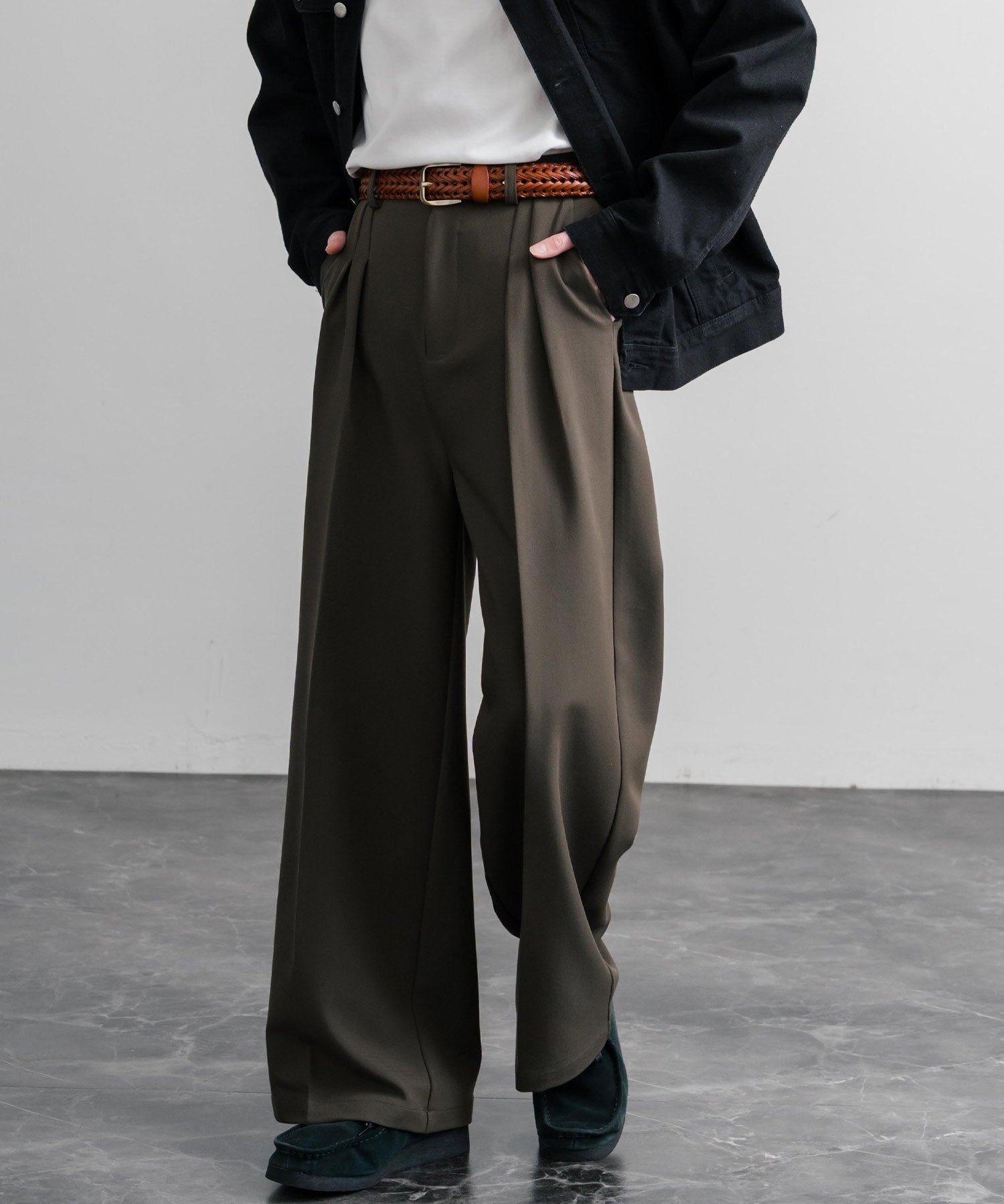 リアルレザー 本革 ラウンドスクエアバックルメッシュベルト 15729