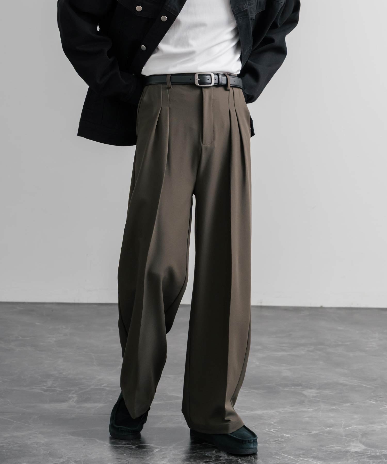 リアルレザー 本革 マットスクエアバックルベルト 15730