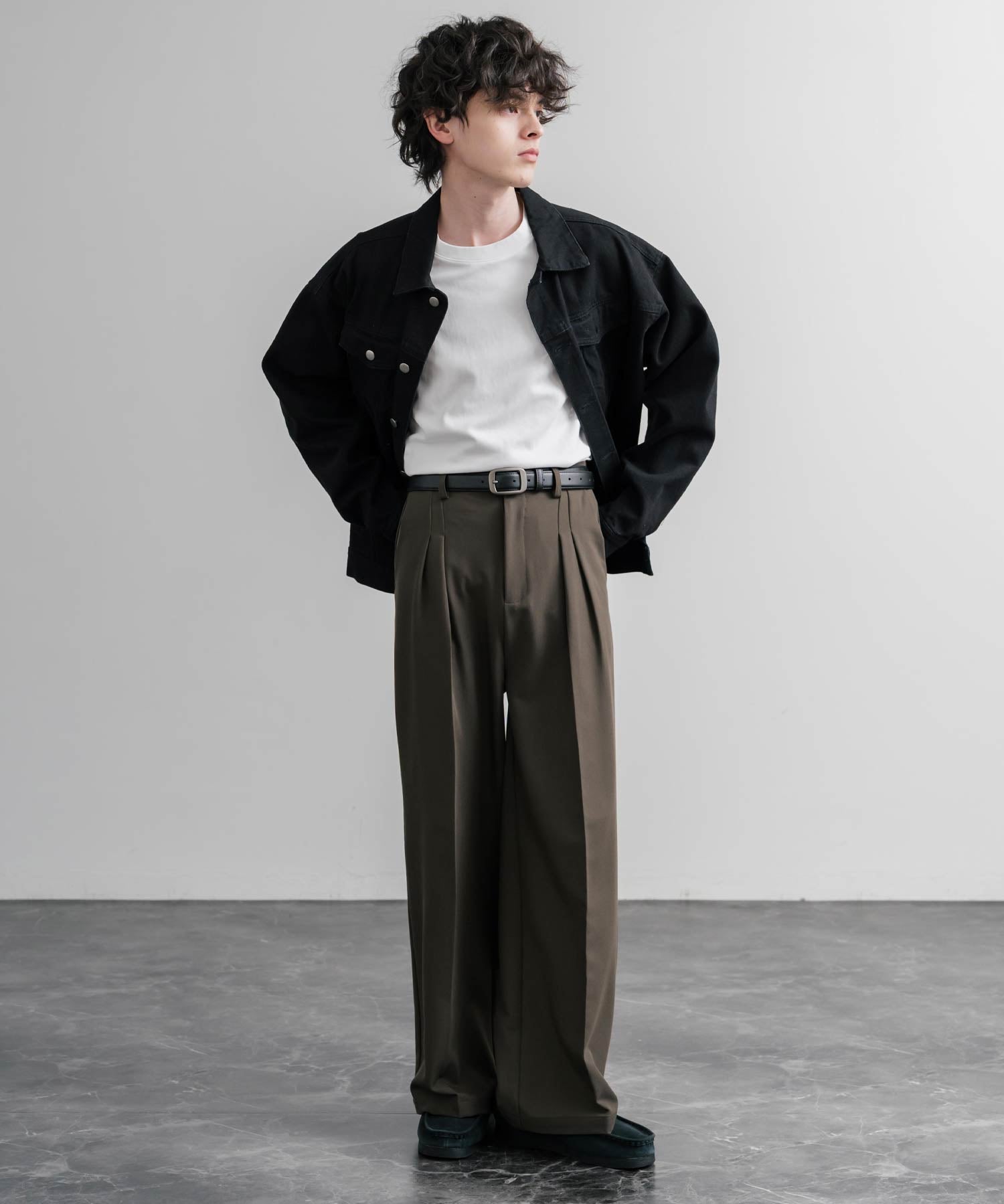 リアルレザー 本革 マットスクエアバックルベルト 15730