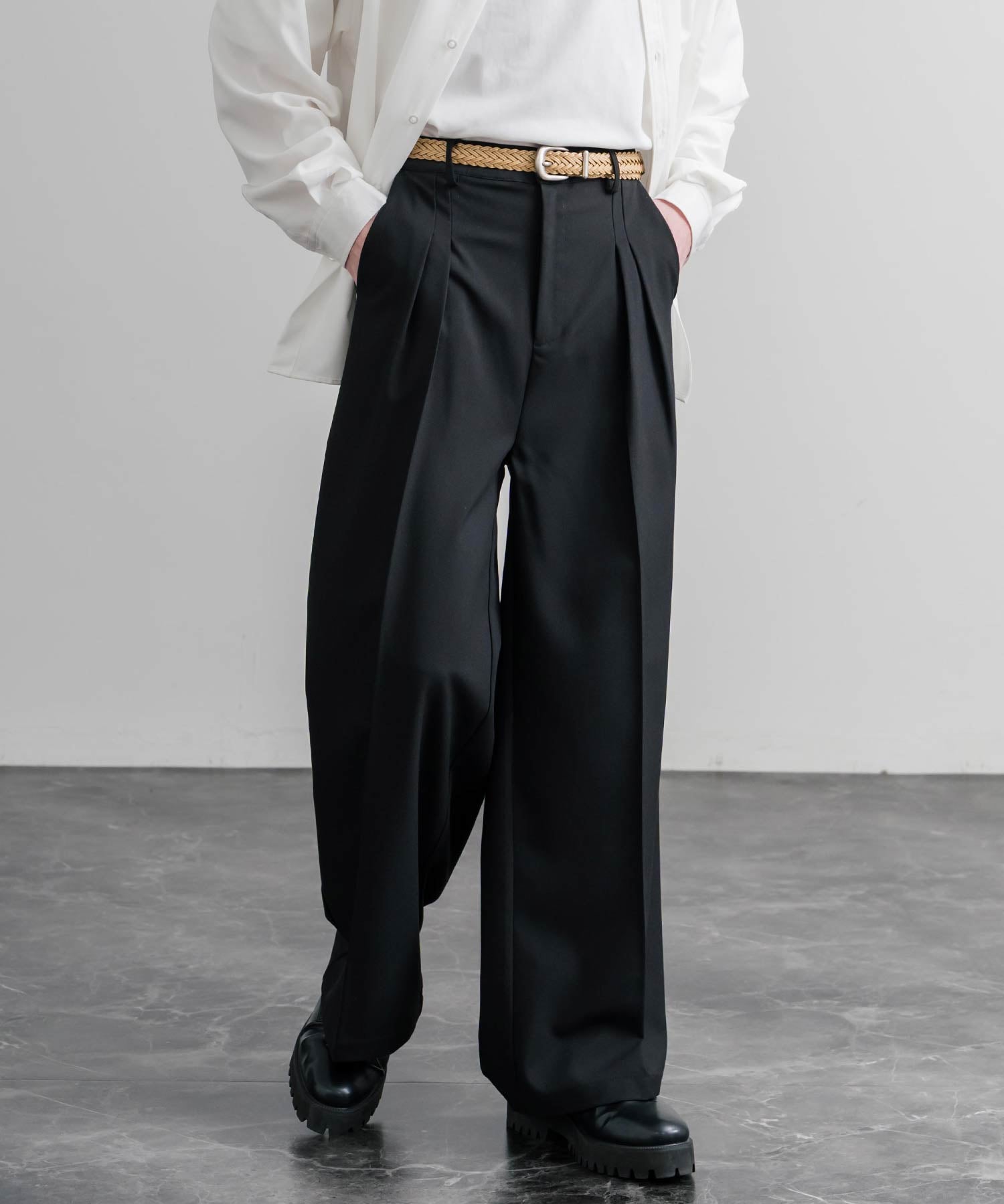 リアルレザー 本革 ラウンドバックルメッシュベルト 15731