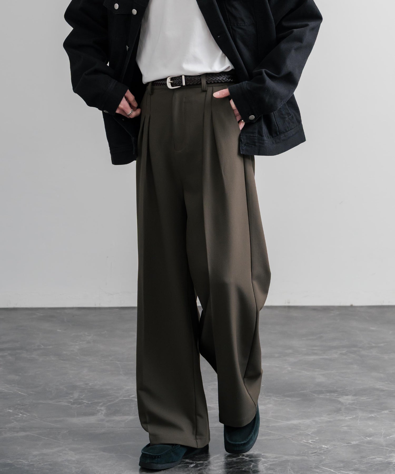 リアルレザー 本革 ラウンドバックルメッシュベルト 15731