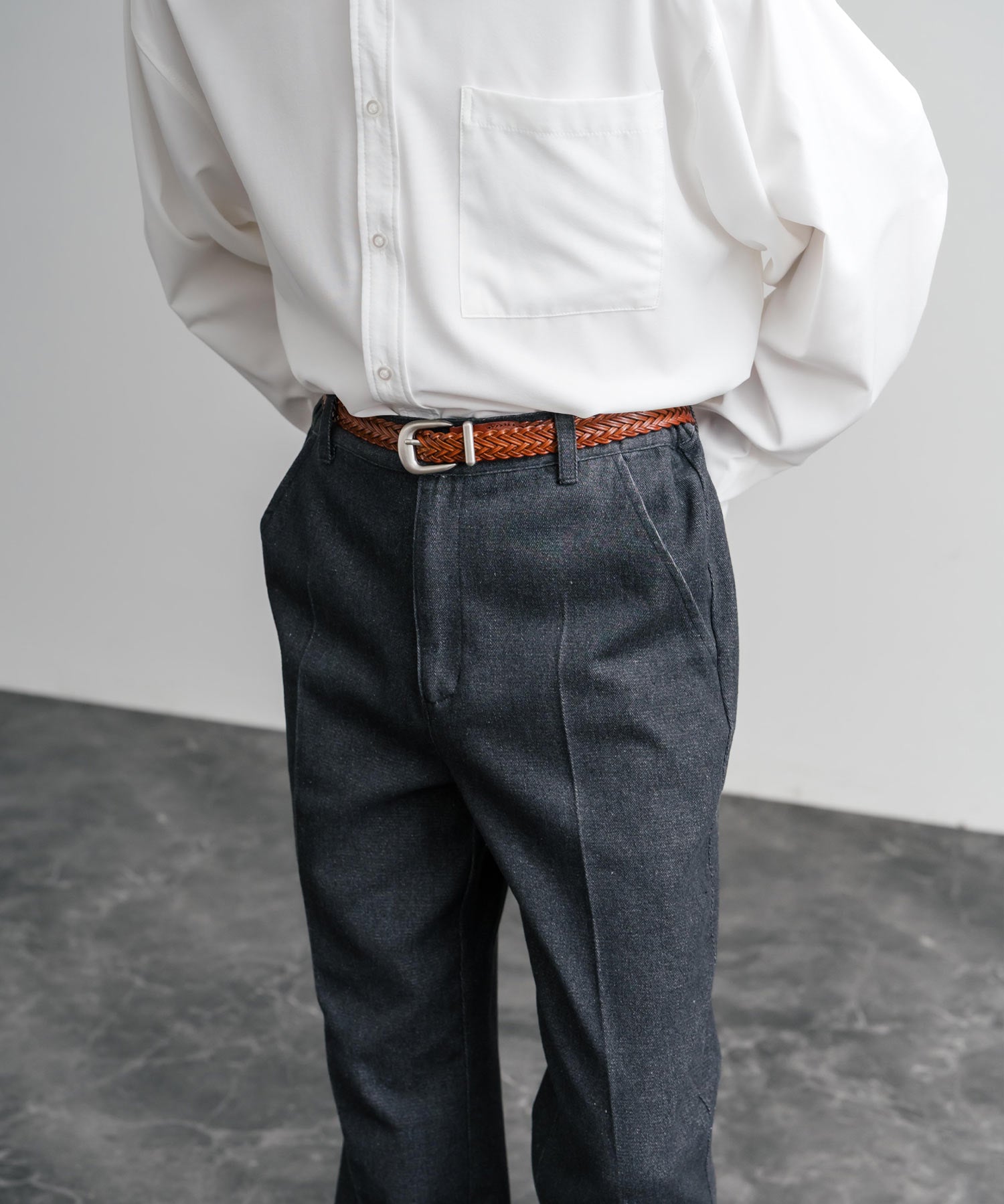 リアルレザー 本革 ラウンドバックルメッシュベルト 15731