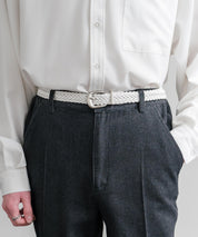 リアルレザー 本革 ラウンドバックルメッシュベルト 15731