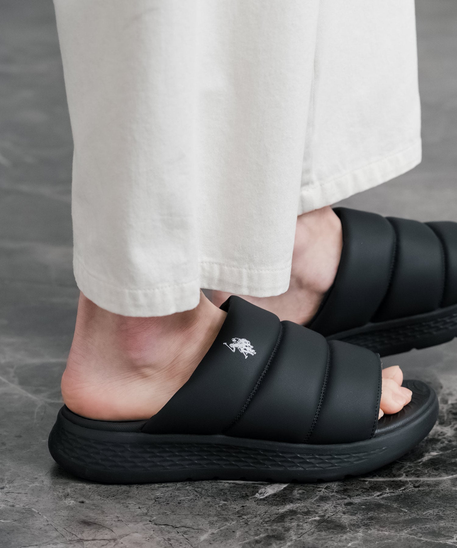 U.S. POLO ASSN. ユーエスポロアッスン ワンポイントロゴ厚底スライドサンダル 15735