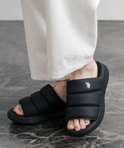 U.S. POLO ASSN. ユーエスポロアッスン ワンポイントロゴ厚底スライドサンダル 15735