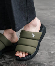 U.S. POLO ASSN. ユーエスポロアッスン ワンポイントロゴ厚底スライドサンダル 15735