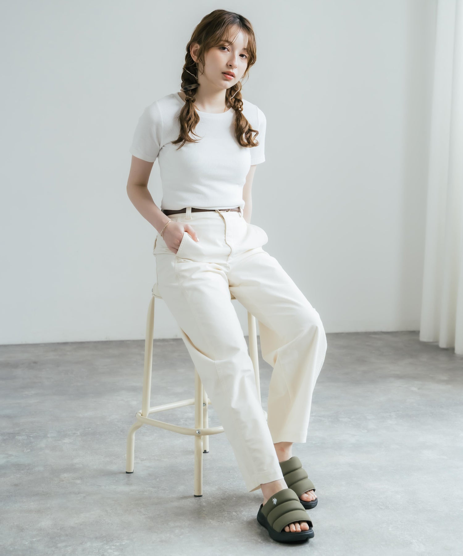 U.S. POLO ASSN. ユーエスポロアッスン ワンポイントロゴ厚底スライドサンダル 15735