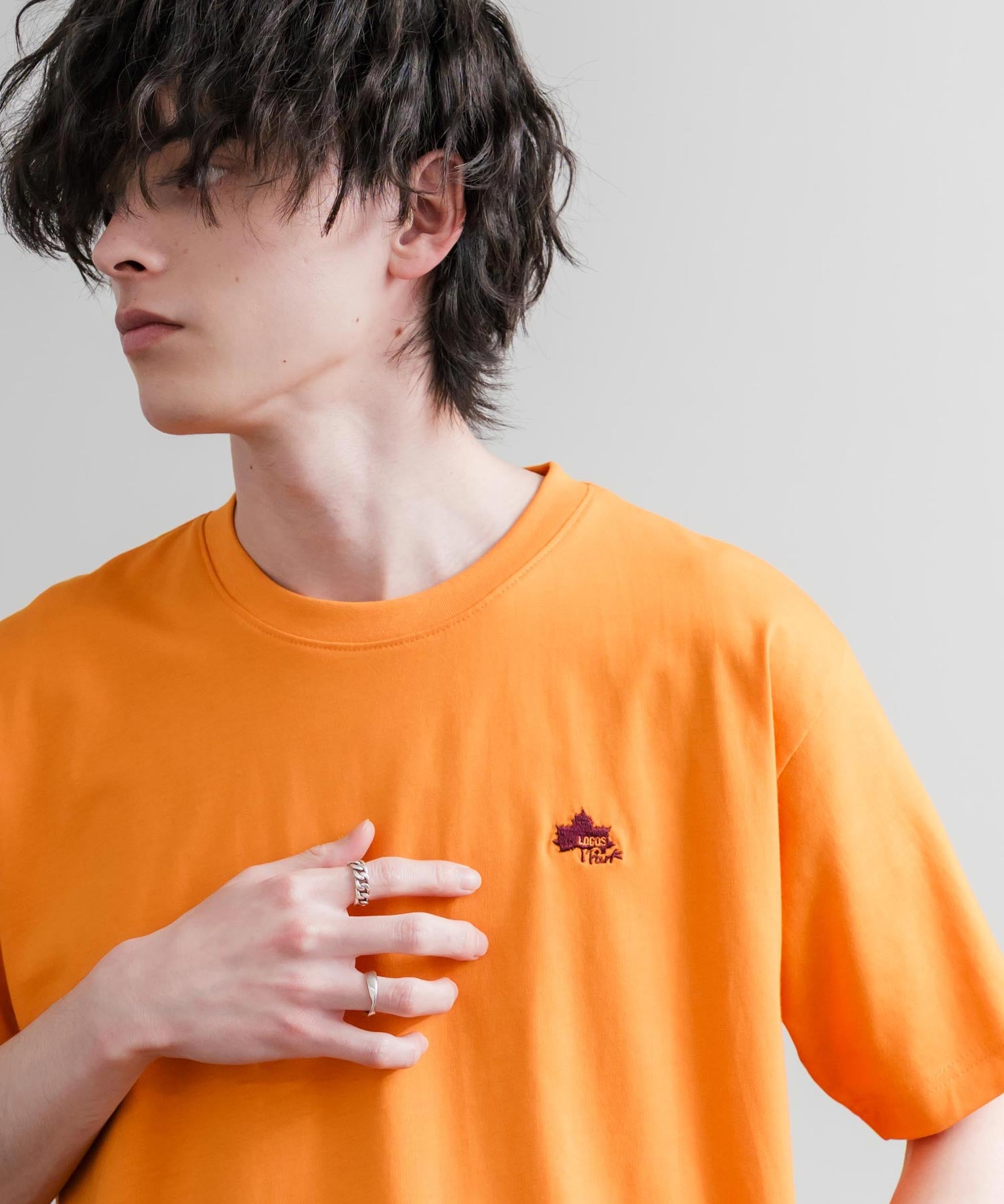 LOGOS ロゴス 吸汗速乾 スパイラルヤーンワンポイントロゴ刺繍半袖Tシャツ 15814