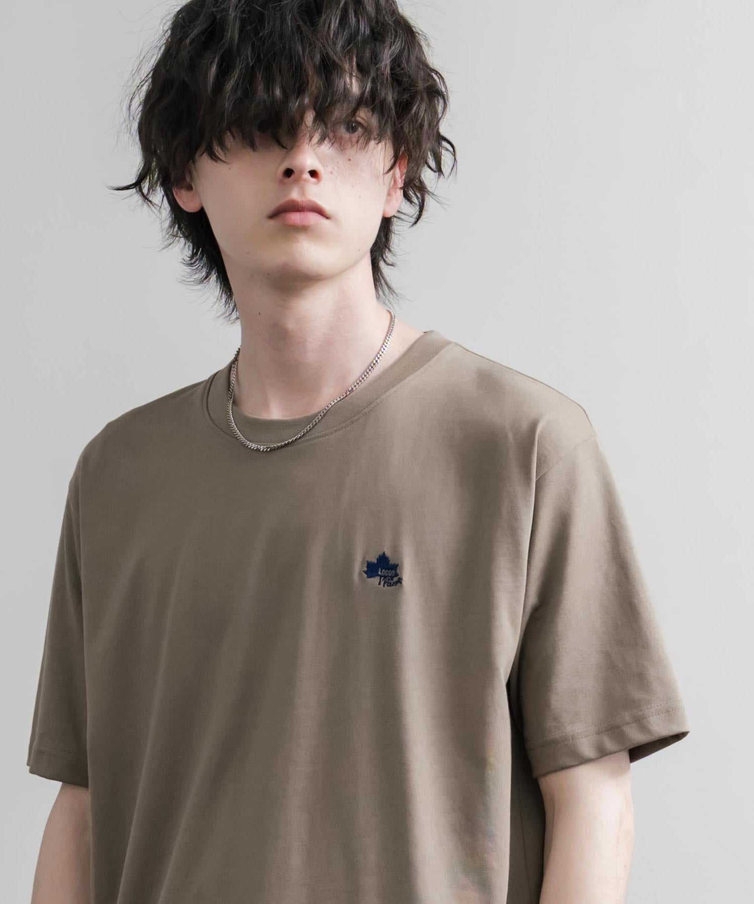 LOGOS ロゴス 吸汗速乾 スパイラルヤーンワンポイントロゴ刺繍半袖Tシャツ 15814