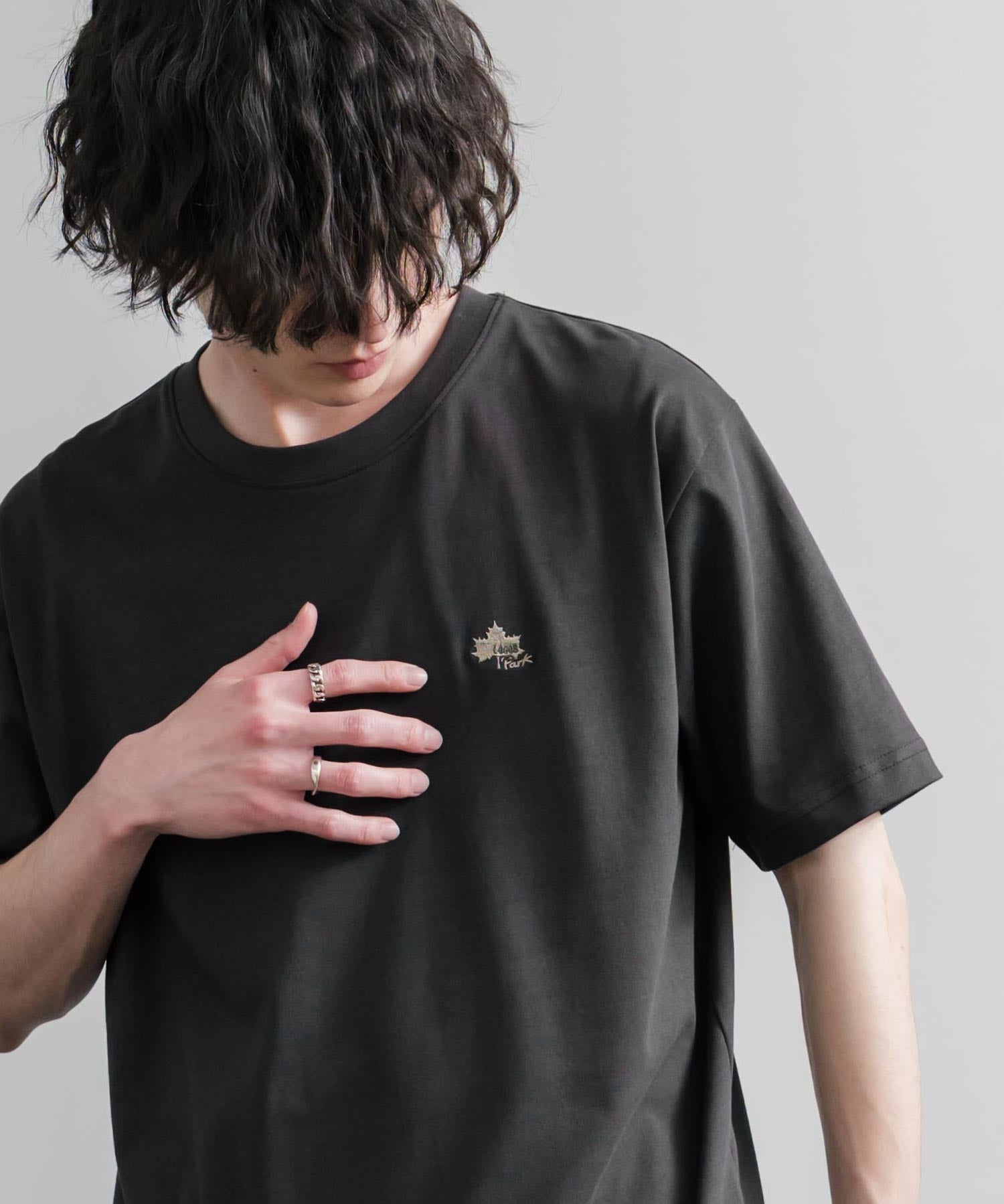 LOGOS ロゴス 吸汗速乾 スパイラルヤーンワンポイントロゴ刺繍半袖Tシャツ 15814