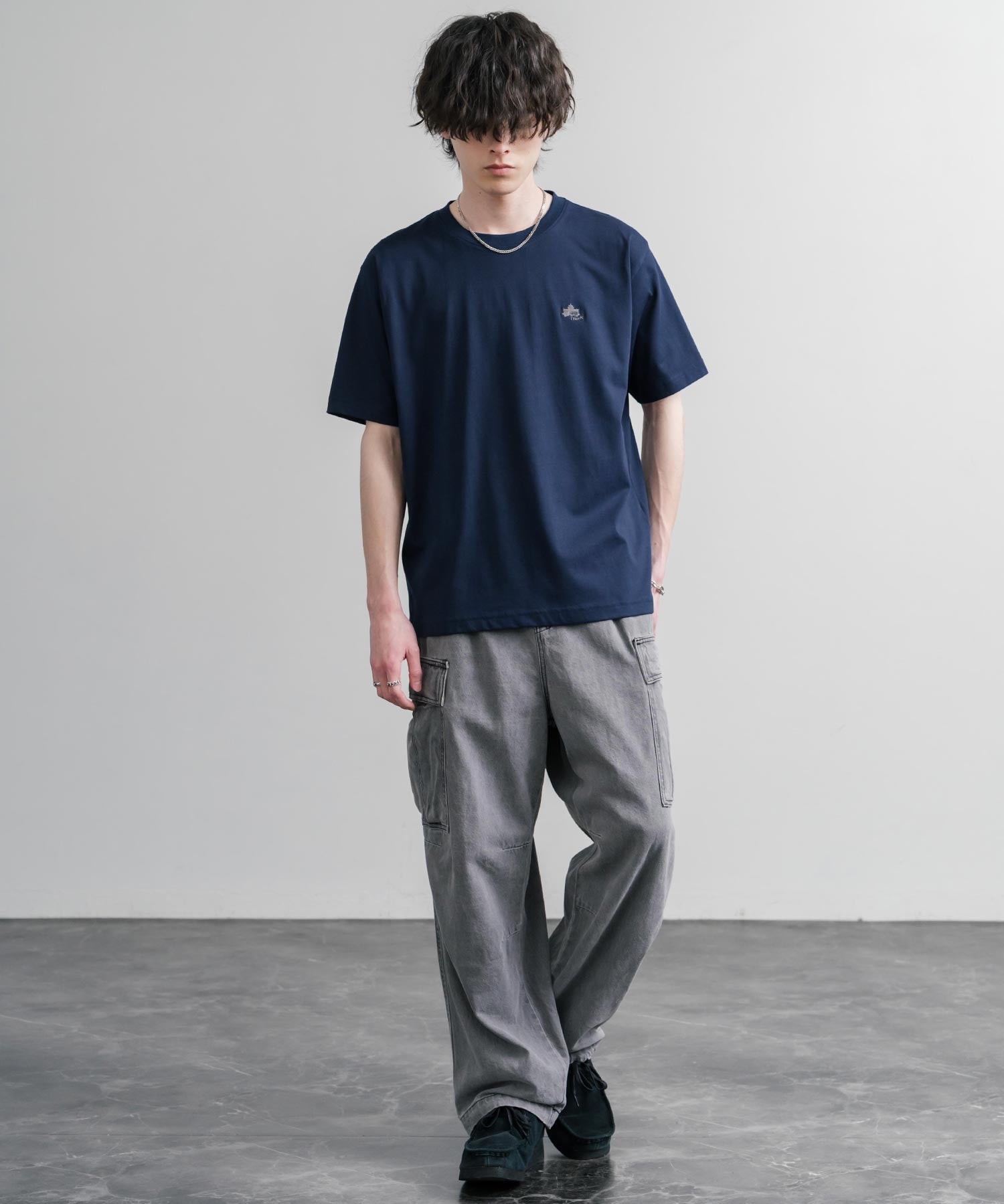 LOGOS ロゴス 吸汗速乾 スパイラルヤーンワンポイントロゴ刺繍半袖Tシャツ 15814