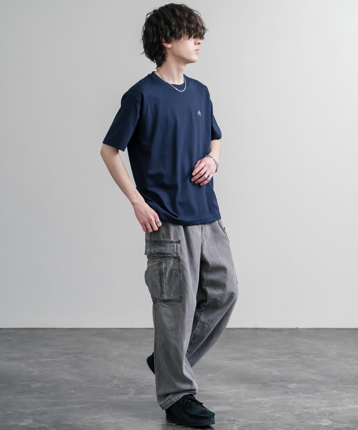 LOGOS ロゴス 吸汗速乾 スパイラルヤーンワンポイントロゴ刺繍半袖Tシャツ 15814