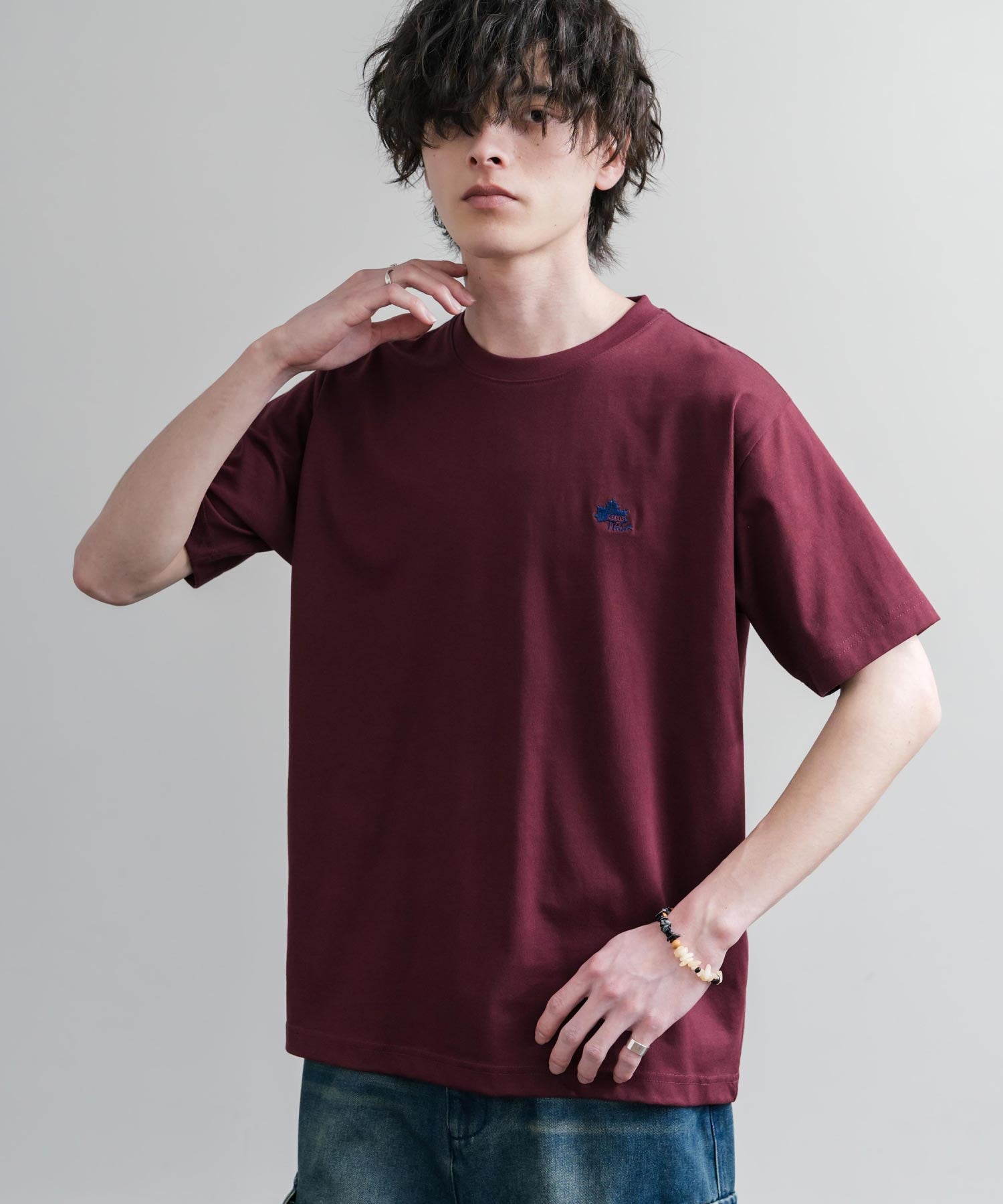 LOGOS ロゴス 吸汗速乾 スパイラルヤーンワンポイントロゴ刺繍半袖Tシャツ 15814