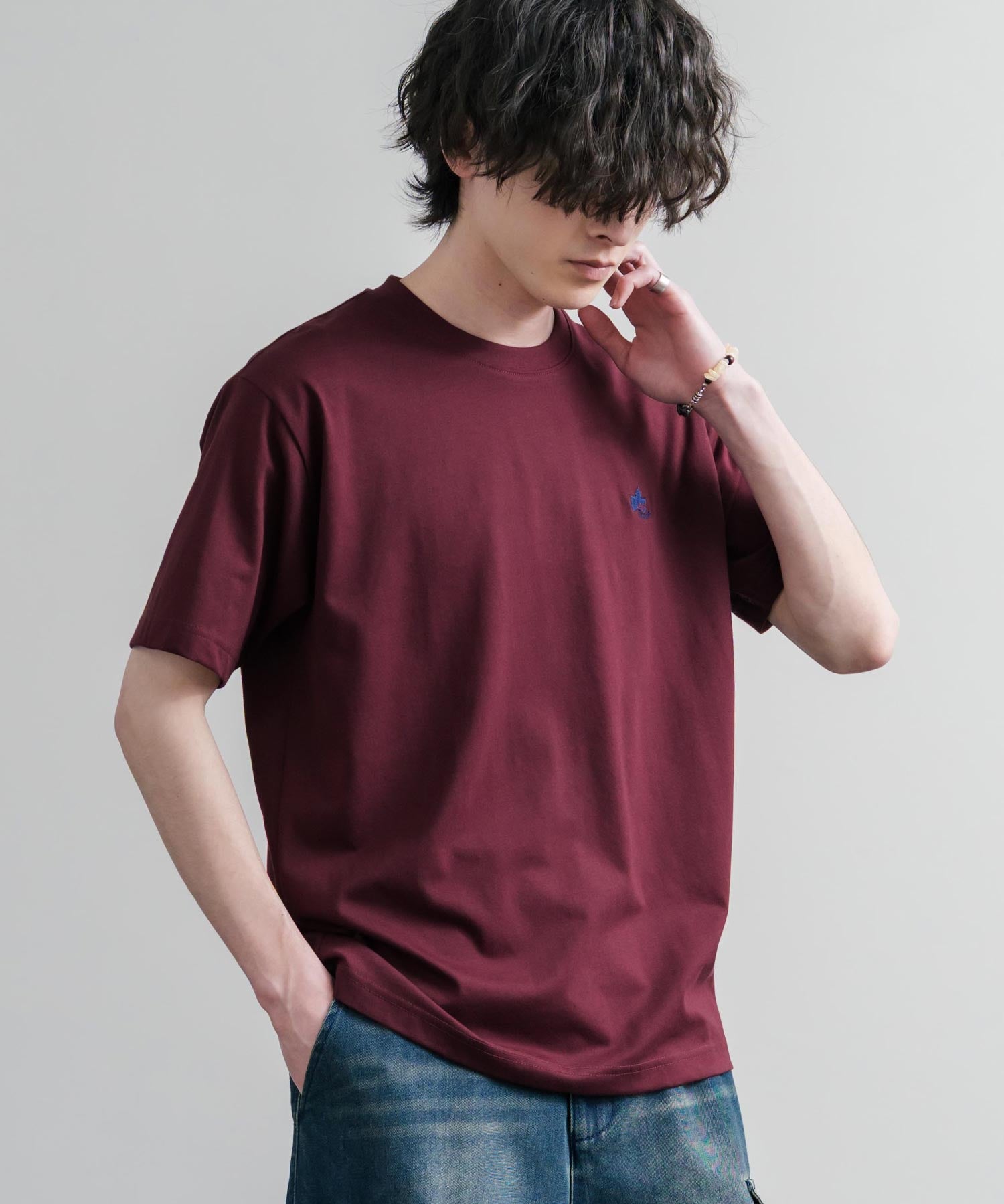 LOGOS ロゴス 吸汗速乾 スパイラルヤーンワンポイントロゴ刺繍半袖Tシャツ 15814