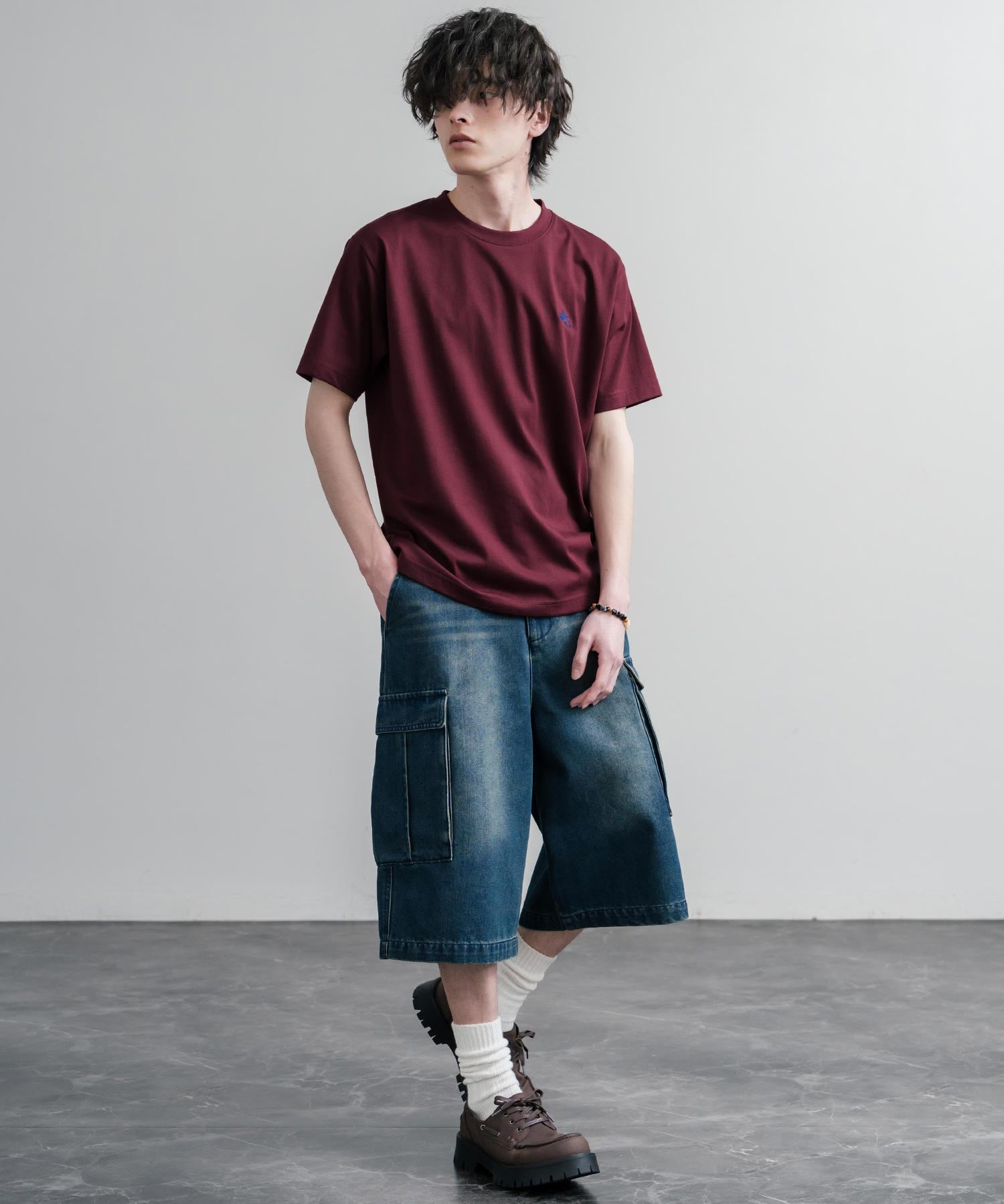 LOGOS ロゴス 吸汗速乾 スパイラルヤーンワンポイントロゴ刺繍半袖Tシャツ 15814