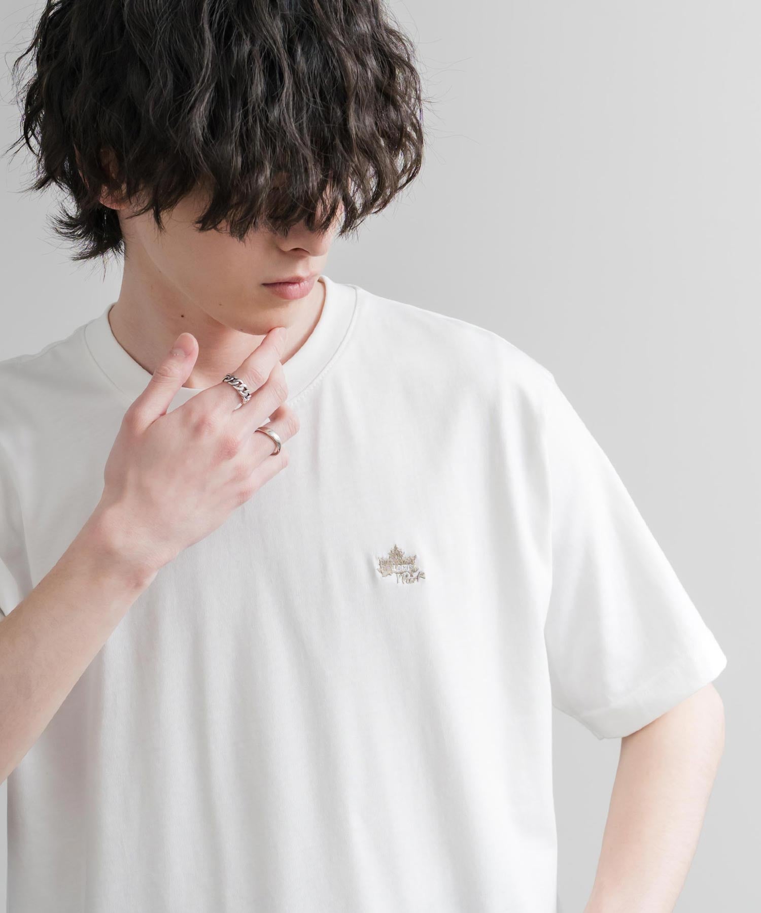 LOGOS ロゴス 吸汗速乾 スパイラルヤーンワンポイントロゴ刺繍半袖Tシャツ 15814