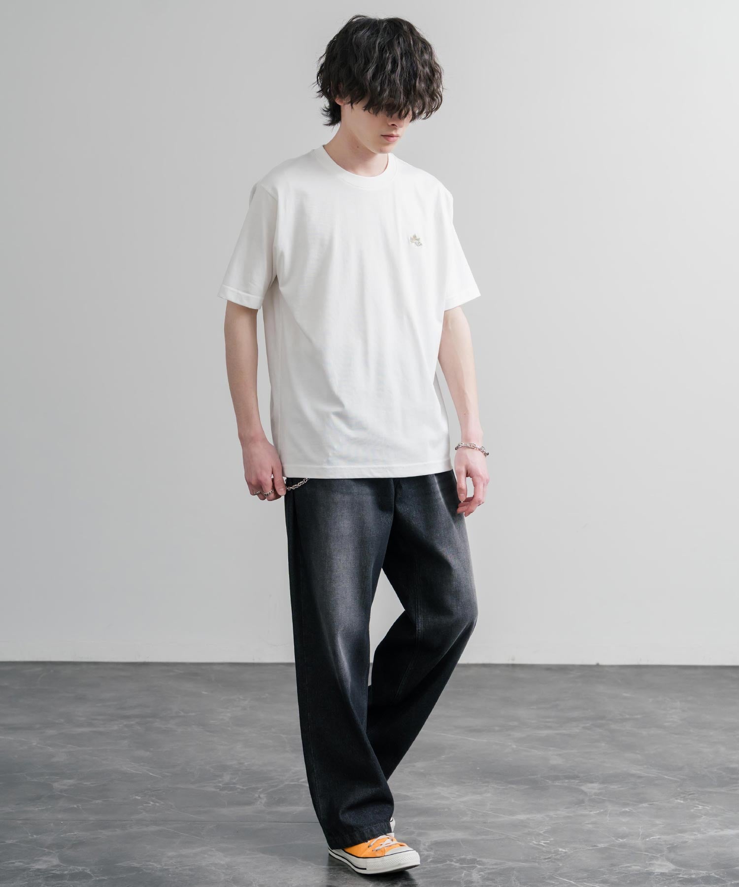 LOGOS ロゴス 吸汗速乾 スパイラルヤーンワンポイントロゴ刺繍半袖Tシャツ 15814