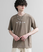 LOGOS ロゴス 吸汗速乾 スパイラルヤーンアニマルプリント半袖Tシャツ  15815