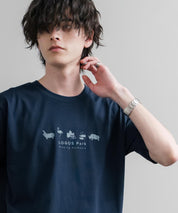 LOGOS ロゴス 吸汗速乾 スパイラルヤーンアニマルプリント半袖Tシャツ  15815