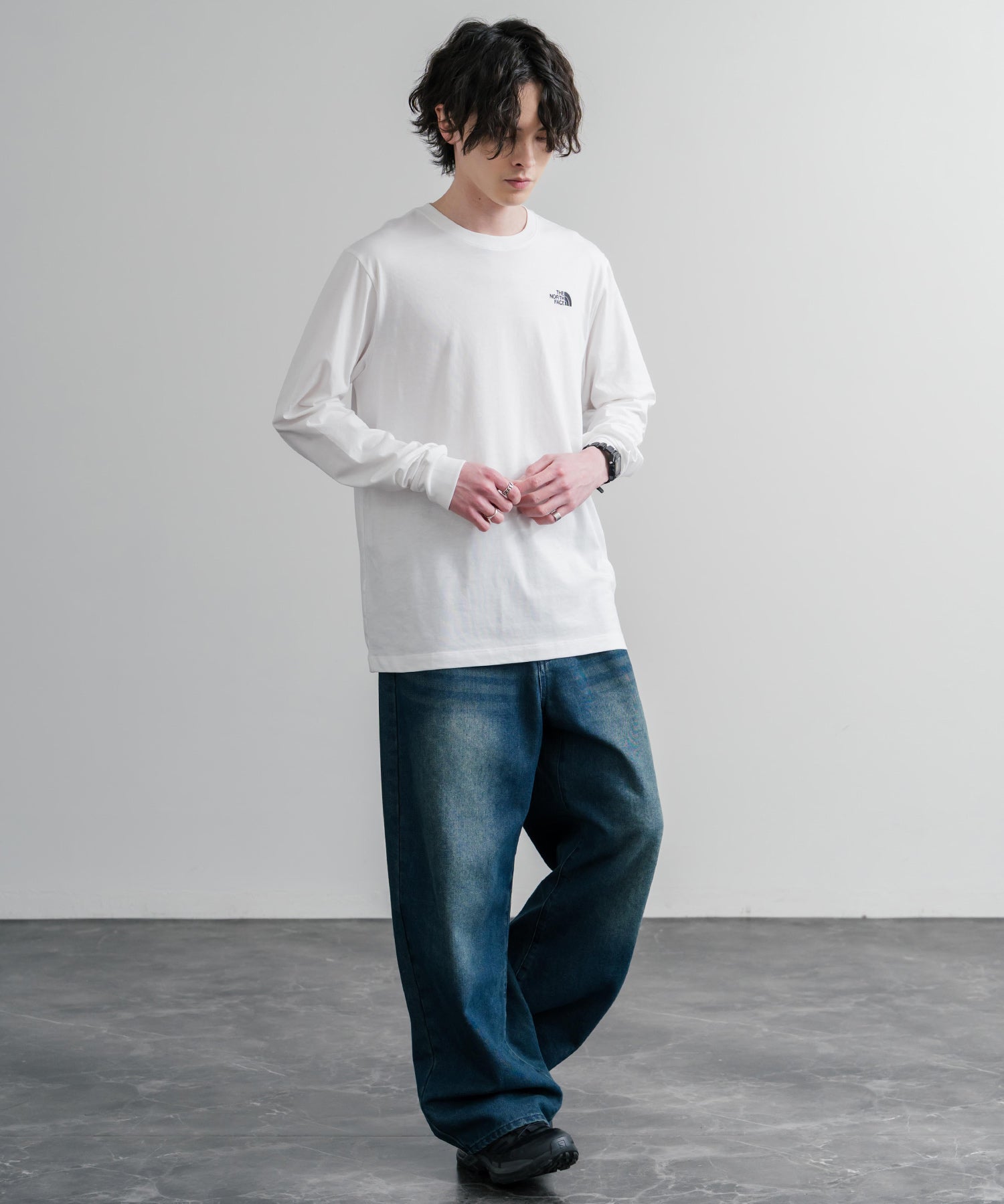 THE NORTH FACE ザ・ノースフェイス M EVO SD REG LS TEE ワンポイントロゴ刺繍長袖Tシャツ/ロンT 15817