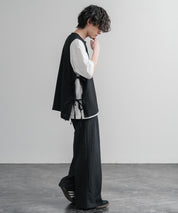 Upscape Audience 日本製/国産Reflax TECH リネンライクキャンバス キーネックプルオーバーエプロンベスト AUD7394 15861