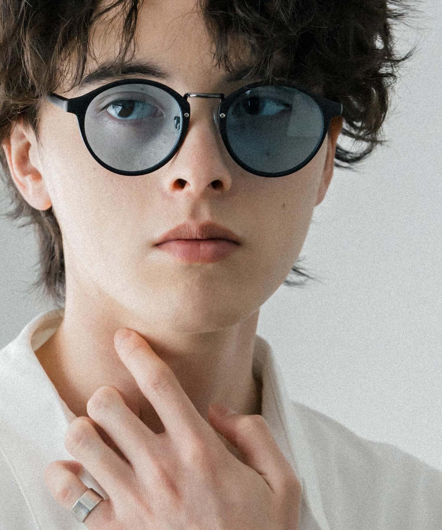 細フレーム ボストンカラーレンズサングラス/伊達メガネ 15862