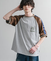 KRIFF MAYER クリフメイヤー スーベニア虎刺繍スカジャンTシャツ/リブラインラグランカットソー 2547201 15866