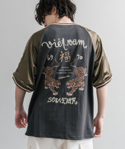 KRIFF MAYER クリフメイヤー スーベニア虎刺繍スカジャンTシャツ/リブラインラグランカットソー 2547201 15866