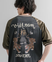 KRIFF MAYER クリフメイヤー スーベニア虎刺繍スカジャンTシャツ/リブラインラグランカットソー 2547201 15866