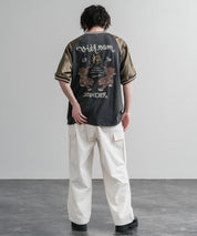 KRIFF MAYER クリフメイヤー スーベニア虎刺繍スカジャンTシャツ/リブラインラグランカットソー 2547201 15866