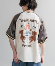KRIFF MAYER クリフメイヤー スーベニア虎刺繍スカジャンTシャツ/リブラインラグランカットソー 2547201 15866