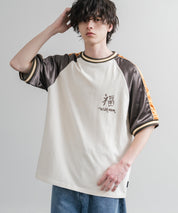KRIFF MAYER クリフメイヤー スーベニア虎刺繍スカジャンTシャツ/リブラインラグランカットソー 2547201 15866