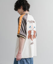 KRIFF MAYER クリフメイヤー スーベニア虎刺繍スカジャンTシャツ/リブラインラグランカットソー 2547201 15866