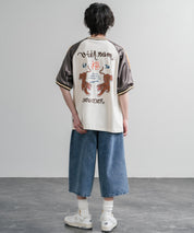 KRIFF MAYER クリフメイヤー スーベニア虎刺繍スカジャンTシャツ/リブラインラグランカットソー 2547201 15866