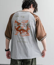 KRIFF MAYER クリフメイヤー スーベニア龍刺繍スカジャンTシャツ/リブラインラグランカットソー 2547202 15867