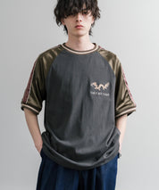 KRIFF MAYER クリフメイヤー スーベニア龍刺繍スカジャンTシャツ/リブラインラグランカットソー 2547202 15867