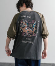 KRIFF MAYER クリフメイヤー スーベニア龍刺繍スカジャンTシャツ/リブラインラグランカットソー 2547202 15867