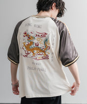 KRIFF MAYER クリフメイヤー スーベニア龍刺繍スカジャンTシャツ/リブラインラグランカットソー 2547202 15867