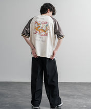 KRIFF MAYER クリフメイヤー スーベニア龍刺繍スカジャンTシャツ/リブラインラグランカットソー 2547202 15867