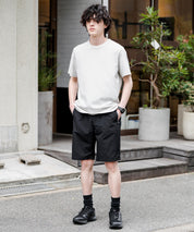 LOGOS 撥水ナイロンワッシャーロゴ刺繍ワイドショートパンツ 15868