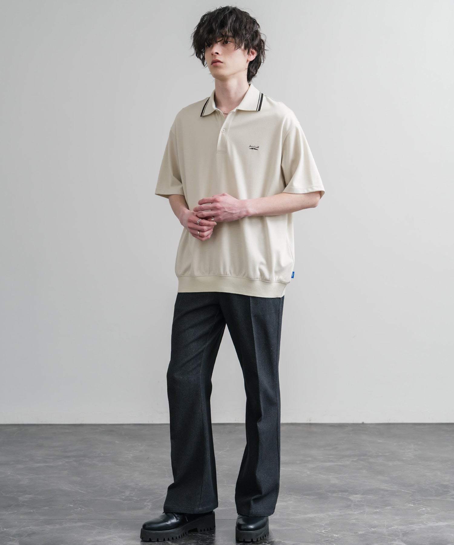 CONVERSE コンバース JACK PURCELL ジャックパーセル オーバーサイズバックメッシュジャージー半袖ポロシャツ 15870