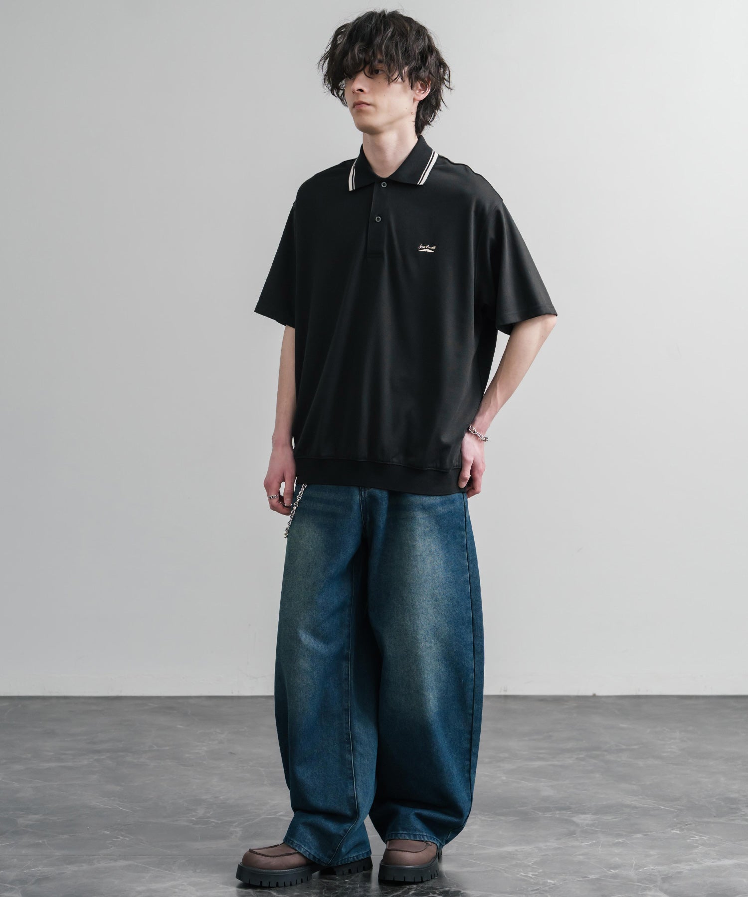 CONVERSE コンバース JACK PURCELL ジャックパーセル オーバーサイズバックメッシュジャージー半袖ポロシャツ 15870